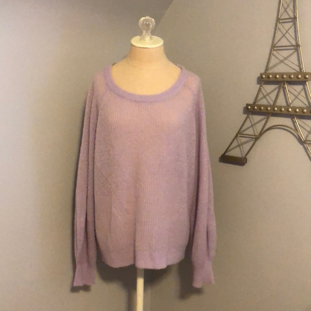 Loft Ribbed Blouson Sleeve Sweater XL